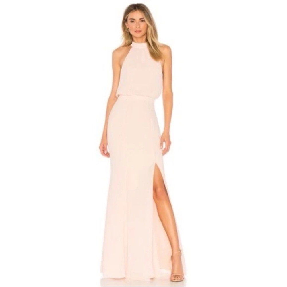 LIKELY Cameron Gown Seashell Pink Pastel Long Dress Wedding 12 NWT $298